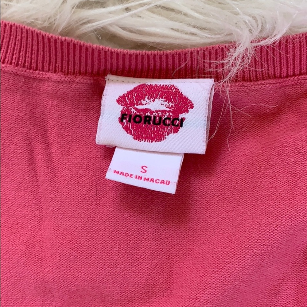 Pink Cardigan With Gem Snaps Size Small - image 3